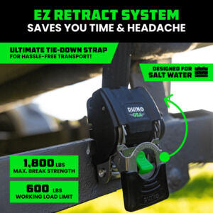 Rhino USA Heavy duty 2" x 43" Retractable Transom Tie-downs